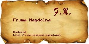 Frumm Magdolna névjegykártya
